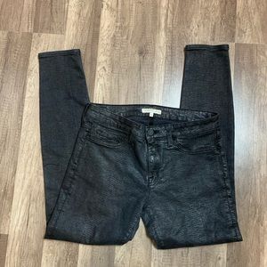 Joie Black Textured Mid Rise Skinny Jeans